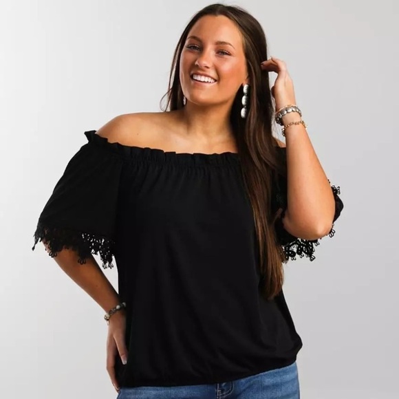 Daytrip Tops - Daytrip Black Off The Shoulder Blouse